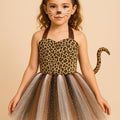 Cheetah Tutu Dress Costume: Ears Headband & Tail - Safari Outfit