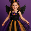 Halloween Unicorn Tutu Dress with Wings and Horn Headband – Girls Rainbow Costume