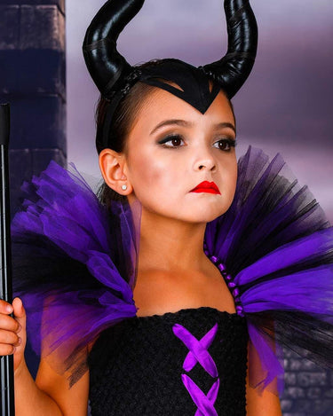 Maleficent Inspired Tutu Dress: Villain Costume with Horns & Wings