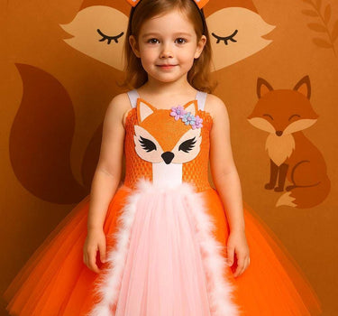 Fox Tutu Dress Costume: Woodland Animal Outfit with Ears Headband
