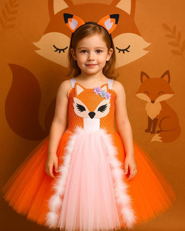 Fox Tutu Dress Costume: Woodland Animal Outfit with Ears Headband