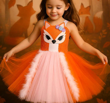 Fox Tutu Dress Costume: Woodland Animal Outfit with Ears Headband