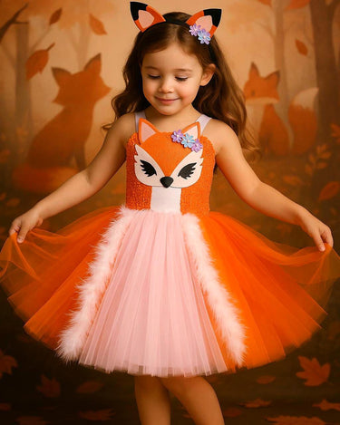 Fox Tutu Dress Costume: Woodland Animal Outfit with Ears Headband