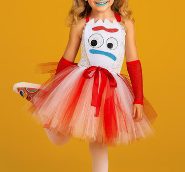 Forky Tutu Dress with Eye Mask: Toy-Inspired Costume