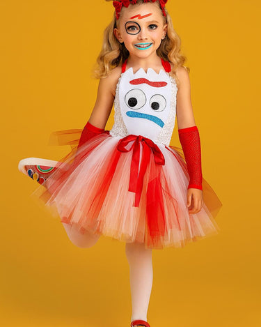 Forky Tutu Dress with Eye Mask: Toy-Inspired Costume