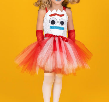 Forky Tutu Dress with Eye Mask: Toy-Inspired Costume