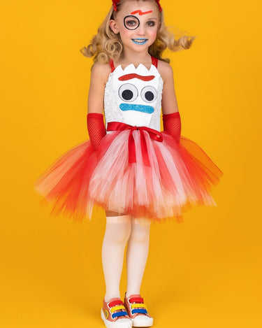 Forky Tutu Dress with Eye Mask: Toy-Inspired Costume