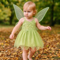 Baby Toddler Tinker Bell Costume with Wings – Green Fairy Dress for Girls, Halloween & Birthday Outfit