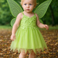 Baby Toddler Tinker Bell Costume with Wings – Green Fairy Dress for Girls, Halloween & Birthday Outfit