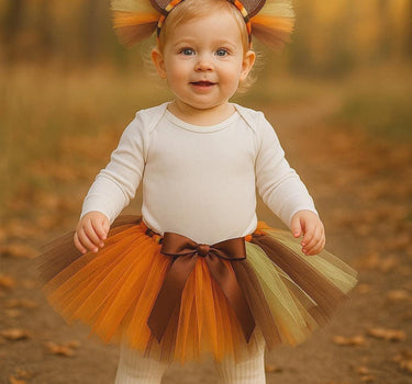 Lion Tutu Costume: Tulle Mane Headband, Baby Toddler Safari Outfit