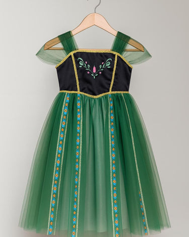 Princess Anna Tulle Dress with Crown, Gloves & Wand: Inspired Costume