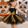 LOL Inspired Black & Gold Tutu Dress with Big Bow Headband – Birthday Outfit, Pageant, or Halloween Costume (12M–14T)