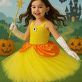 Princess Daisy Tutu Dress with Accessories – Crown Headband, Earrings, Wand and White Gloves – Girls Yellow & Orange Costume – Sizes 12M-14T