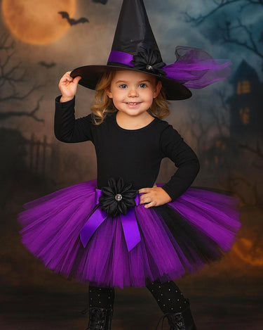 Baby Witch Tutu Costume Set: Halloween Outfit with Hat