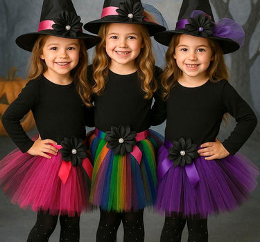 Baby Witch Tutu Costume Set: Halloween Outfit with Hat