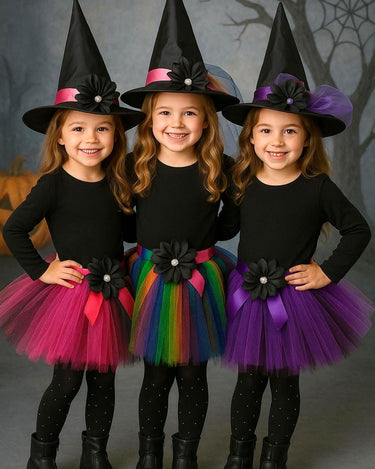 Baby Witch Tutu Costume Set: Halloween Outfit with Hat
