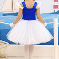 Girls Navy Captain Tutu Dress Costume: Hat & Gloves Set