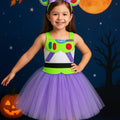 Buzz Lightyear Tutu Dress with Matching Headband – Toy Inspired Costume – Girls Halloween Outfit, Birthday Party Dress – Sizes 12M-14T