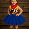 Jessie Cowgirl Tutu Dress | Toy Inspired Birthday Outfit | Western Costume with Bandana & Mouse Ears Headband