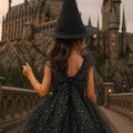 Harry Potter Inspired Tutu Dress | Wizard Costume with Hat, Wand & Glasses | Hogwarts Birthday and Halloween Outfit for Girls