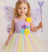 Pastel Butterfly Tutu Dress | Fairy Costume with Wings, Headband and Wand | Girls Birthday, Dress-Up & Halloween Outfit