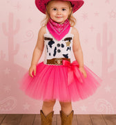 Pink Cowgirl Tutu Dress | Western Birthday Outfit with Bandana and Hat | Girls Rodeo, Dress-Up and Halloween Costume