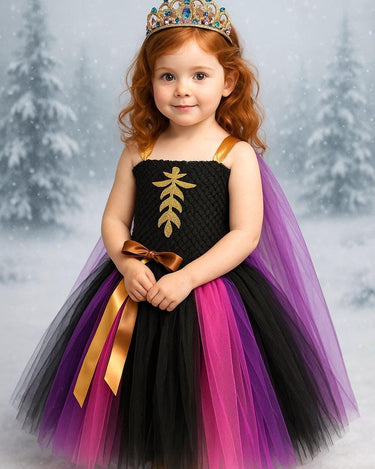 Anna Inspired Tutu Dress: Princess Costume with Tulle Cape & Crown