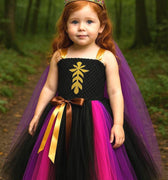 Anna Inspired Tutu Dress: Princess Costume with Tulle Cape & Crown