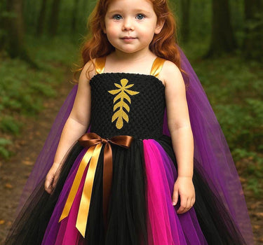 Anna Inspired Tutu Dress: Princess Costume with Tulle Cape & Crown