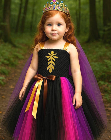 Anna Inspired Tutu Dress: Princess Costume with Tulle Cape & Crown