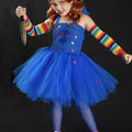 Chucky Inspired Tutu Costume: Good Guys Dress, Socks, Arm Warmers & Knife Prop
