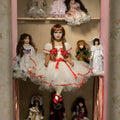 Annabelle Inspired Tutu Dress: Creepy Doll Halloween Costume with Red Bows