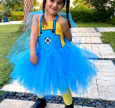 Minion Tutu Dress Costume: Goggles & Yellow Hair Bows