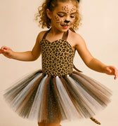 Cheetah Tutu Dress Costume: Ears Headband & Tail - Safari Outfit