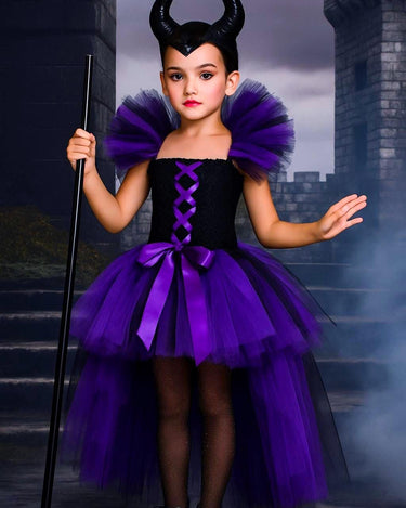 Maleficent Inspired Tutu Dress: Villain Costume with Horns & Wings