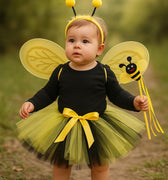 Baby Bee Tutu Costume Set: Wings, Wand & Headband - Halloween Outfit