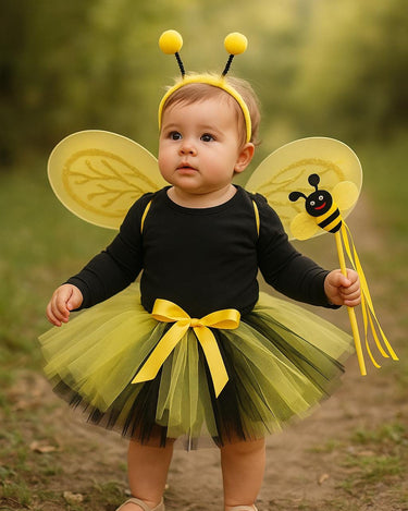 Baby Bee Tutu Costume Set: Wings, Wand & Headband - Halloween Outfit