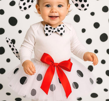Dalmatian Tutu Costume Set: Puppy Ears, Bowtie & Tail
