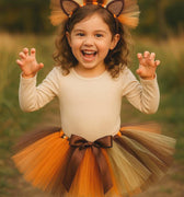 Lion Tutu Costume: Tulle Mane Headband, Baby Toddler Safari Outfit