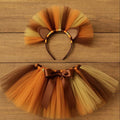 Lion Tutu Costume: Tulle Mane Headband, Baby Toddler Safari Outfit