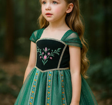 Princess Anna Tulle Dress with Crown, Gloves & Wand: Inspired Costume