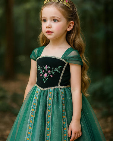 Princess Anna Tulle Dress with Crown, Gloves & Wand: Inspired Costume