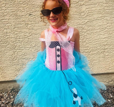 Girls 50s Poodle Skirt Tutu Costume: Retro Sock Hop Outfit