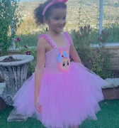 Labubu Tutu Dress with Ear Headband | Girls Pink Tulle Costume Birthday Outfit | Labubu Party Dress Halloween Cosplay Size 1T-14
