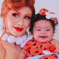 Flintstones-Inspired Toddler Costume Dress Set – Pebbles & Bamm-Bamm Style with Matching Headbands