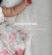 Butterfly Garden Baby Dress – Floral Birthday & Cake Smash Outfit (Cream Pink)