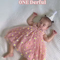 Peach Daisy First Birthday Dress with Matching “1” Party Crown – Baby Girl Outfit for Cake Smash & Photos