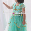 Genie Princess Dress – Jasmine-Inspired Teal & Gold Birthday Party Costume